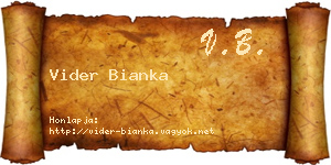 Vider Bianka névjegykártya